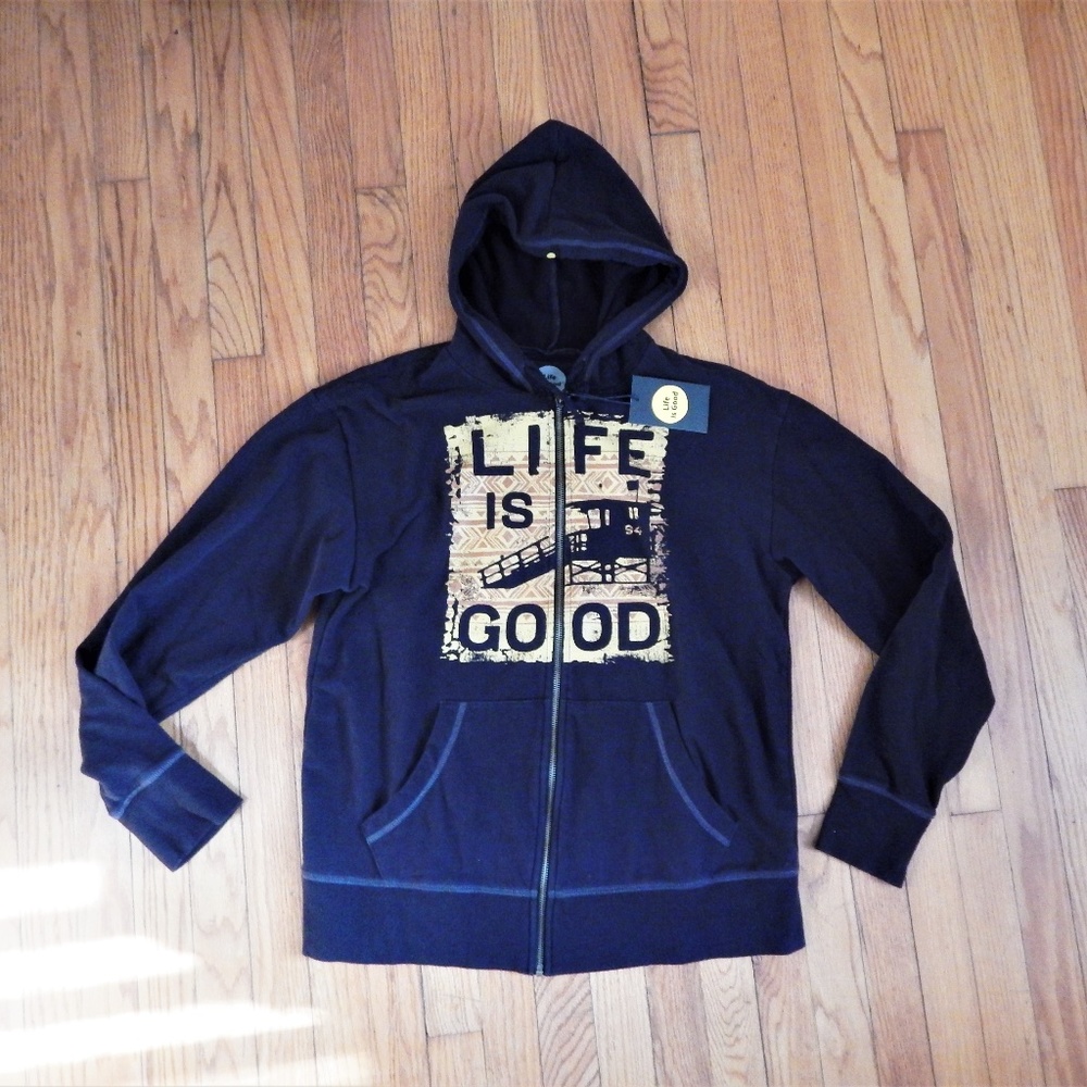 Men's Life Is Good Hoodie Sz M NWT